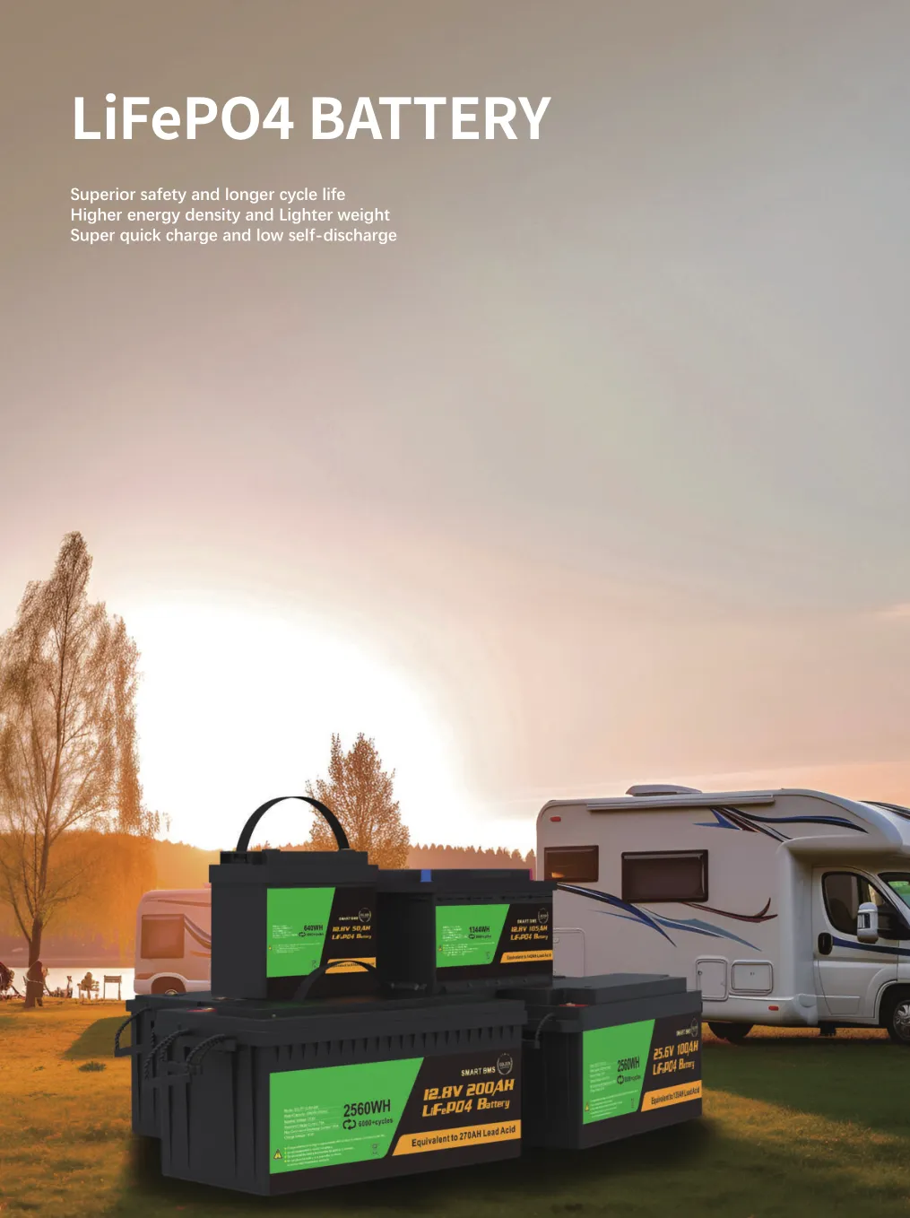 Baterai lithium 12.8V untuk motorhome dan kapal pesiar